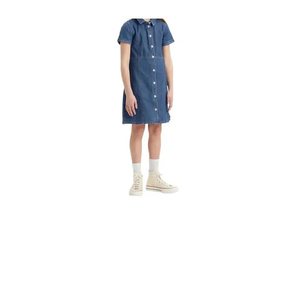 LEVI'S GIRLS BLUE DENIM BUTTON DRESS. 10-12 YEARS - Picture 1 of 3